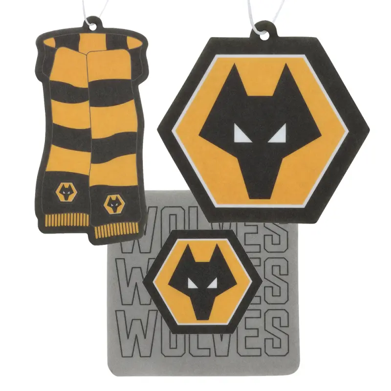 Wolverhampton Wanderers Shirt Store | Football Air Freshener – 3 Pack Collection Wolverhampton Wanderers Official Gear